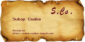 Sukop Csaba névjegykártya